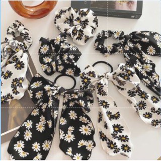 Cột Tóc Nữ Nơ Dài Đen Trắng Phong Cách Công Chúa