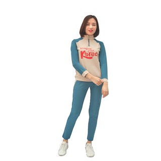 Bộ thể thao thu đông Hàn Quốc, thương hiệu Vicci màu Xanh đậm