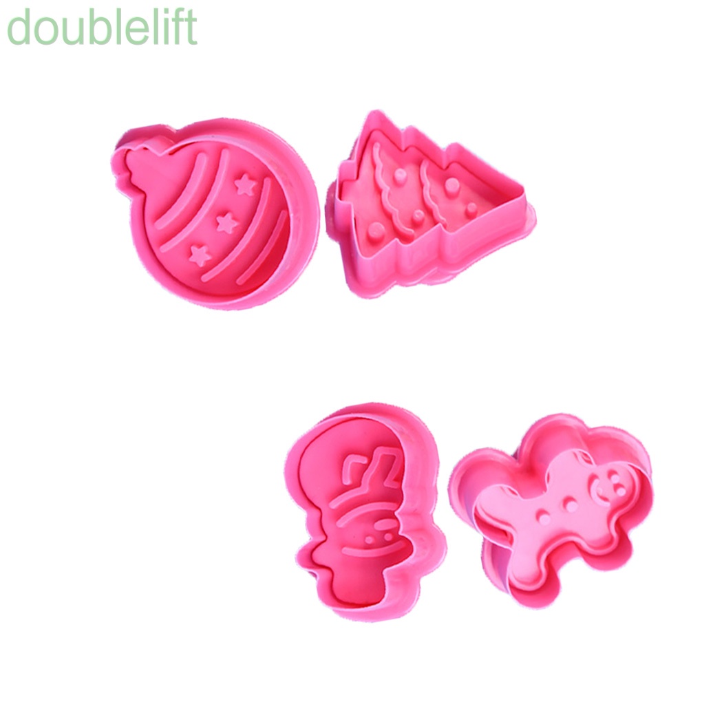 Set 4 khuôn cắt bánh bằng nhựa ABS cấp thực phẩm phong cách Giáng Sinh