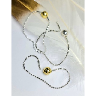 Lắc tay bi bạc 925, khóa mạ vàng