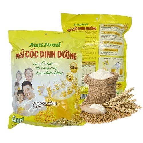 Bột ngũ cốc nguyên cám canxi NutiFood 500g (20 gói * 25g)