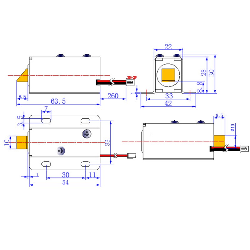 KHÓA CHỐT CỬA ĐIỆN TỪ LOẠI THƯỜNG ĐÓNG 12VDC-HD5442