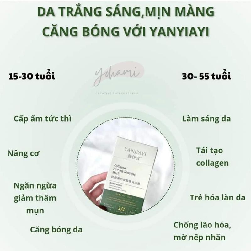 Hộp 20 gói mặt nạ ngủ collagen dạng thạch gel
