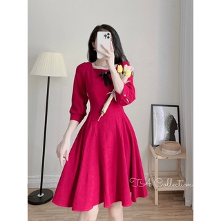 Đầm nhung tăm nơ đen
