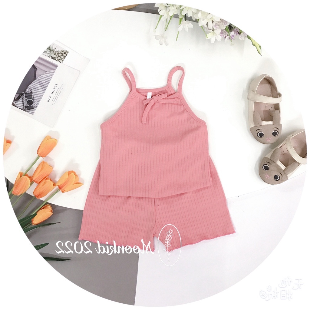 Đồ Bộ tăm gân 2 dây dễ thương bé gái 8-20kg