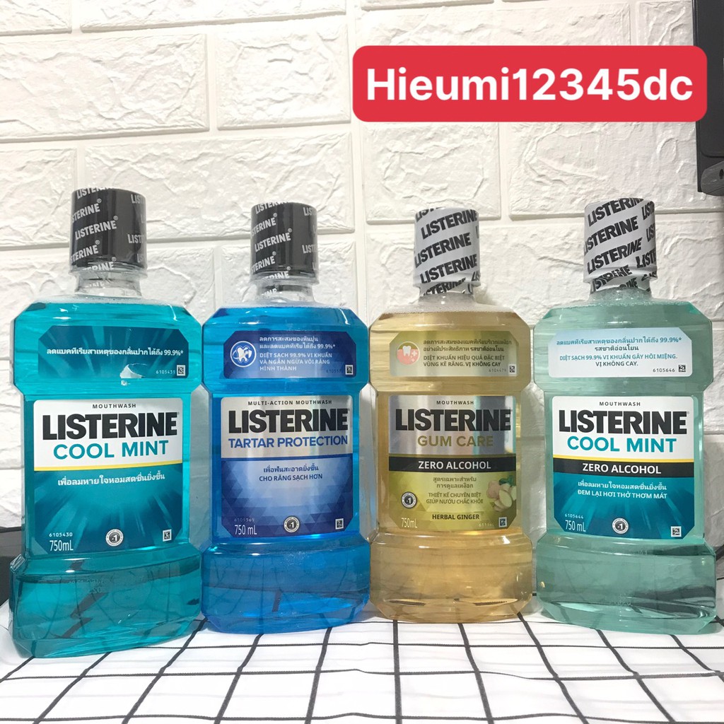 Nước súc miệng giữ hơi thở thơm mát Listerine 750ml