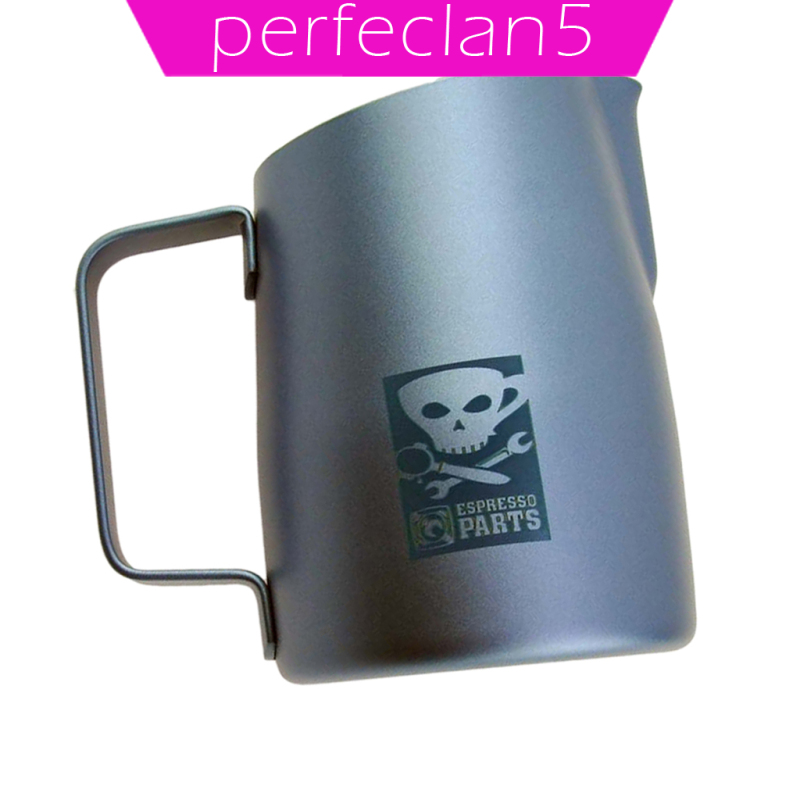 [perfeclan5]420ml Espresso Coffee Milk Frothing Steaming Pitcher Frother Jug Steel Gray