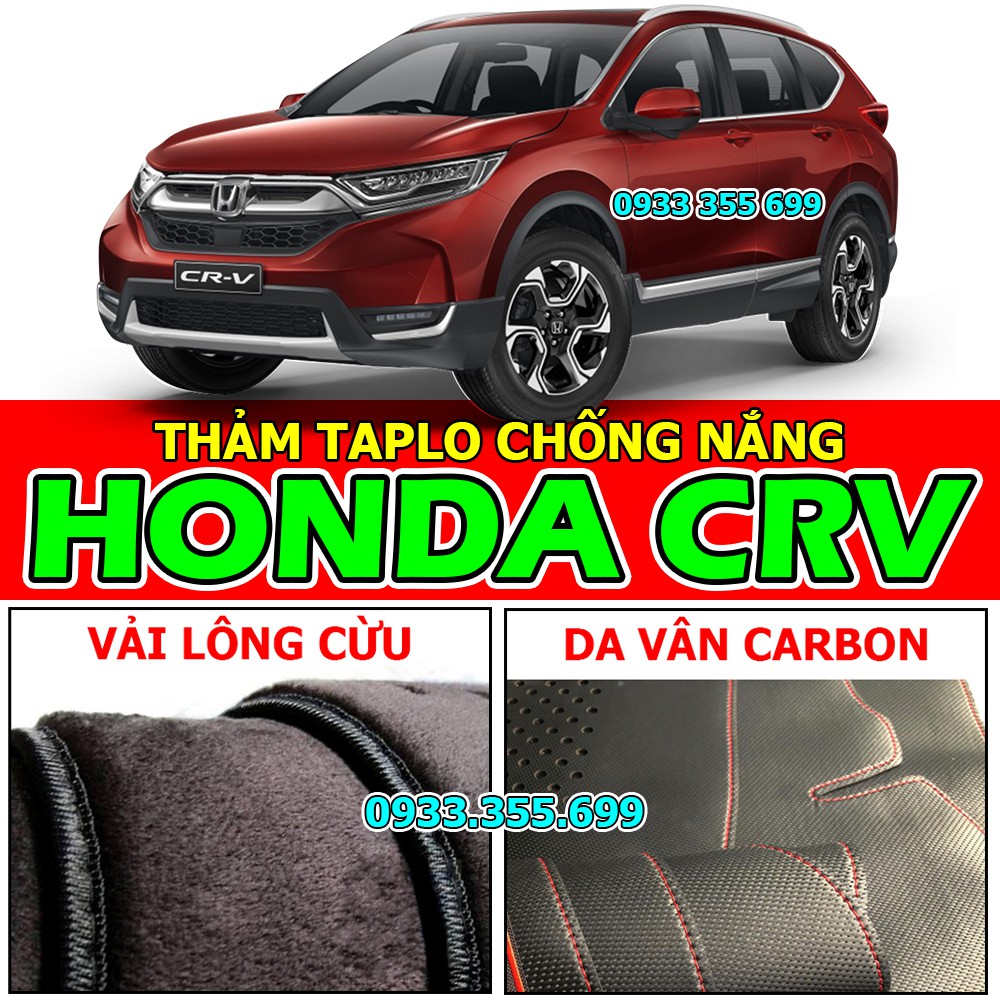 Thảm Taplo HONDA CRV bằng Nhung lông Cừu hoặc Da vân Carbon