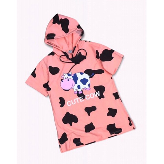 Đầm thun hoddie nón form rộng giấu quần cho bé gái lớn