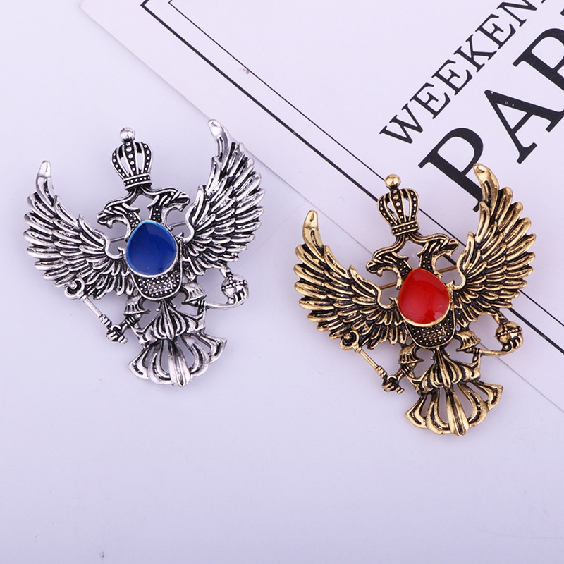 Hàng Mới Về Trâm Cài Áo Hai Đầu Hình Đại Bàng Mỹ Cổ Điển Cho Nam