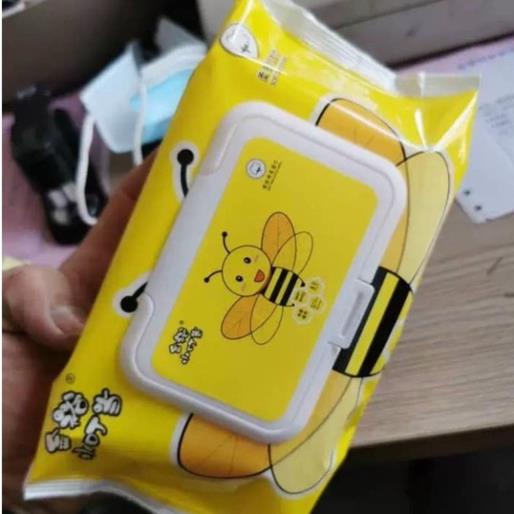 Khăn giấy ướt vịt vàng 1 gói tiện dụng siêu đáng yêu mua 10 gói tặng hộp nhựa