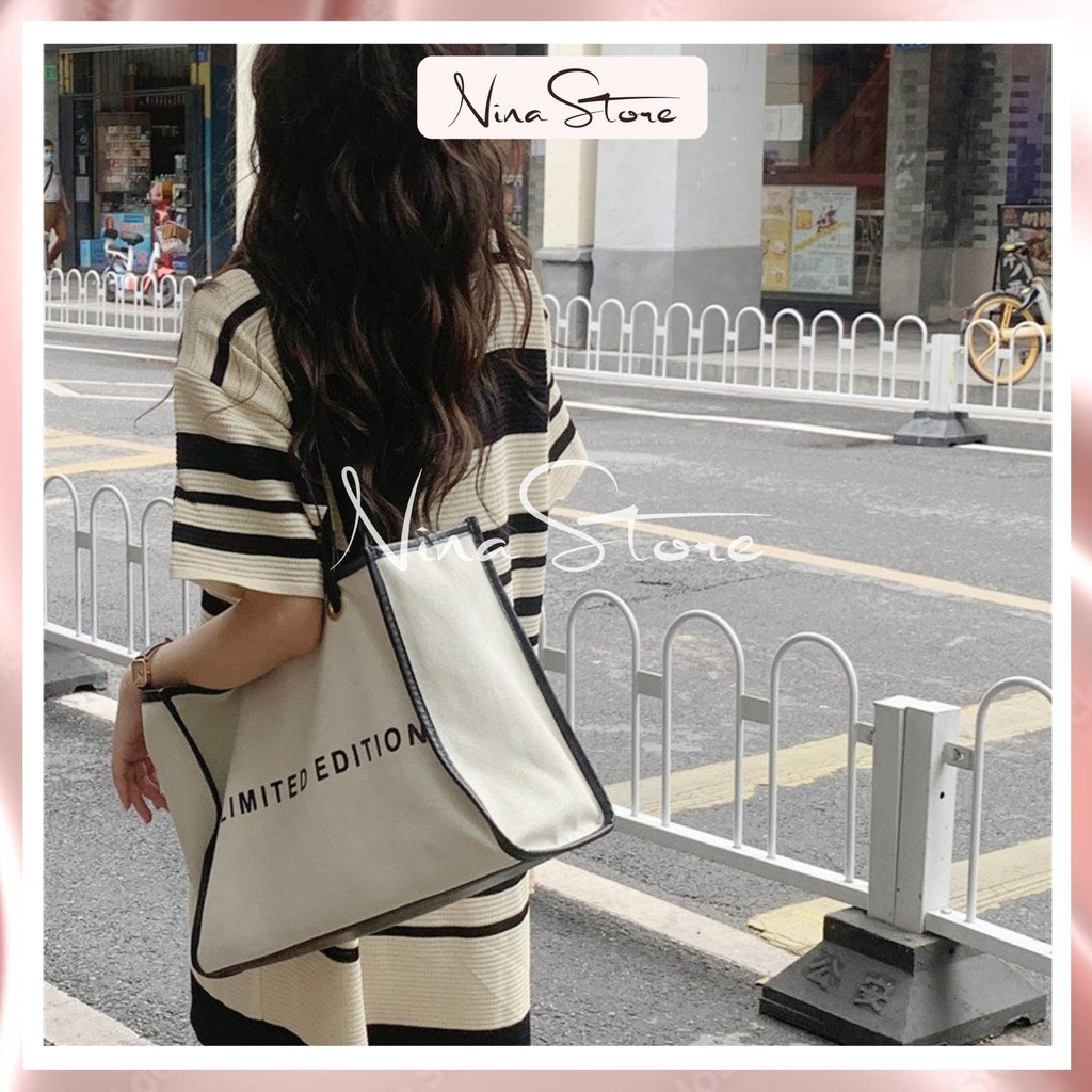 Đầm polo nữ len dệt kim tay ngắn dáng suông họa tiết kẻ ngang NinaStore hàng quảng châu cao cấp