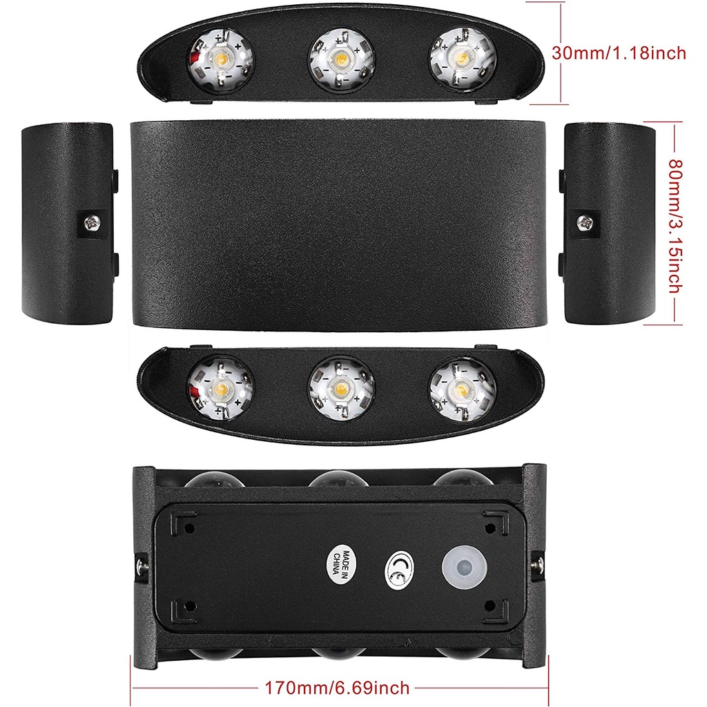 Đèn LED Gắn Tường 8W CR1 Thiết Kế Hiện Đại Chống Thấm Nước