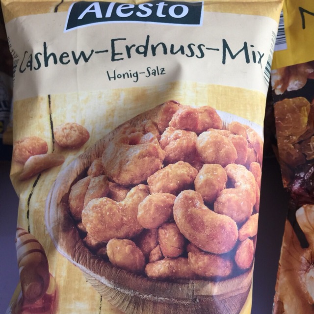 Hạt điều mix mật ong siêu thơm ngon - Cashew Erdnuss mix của hãng Alesto - Xách Đức có BILL