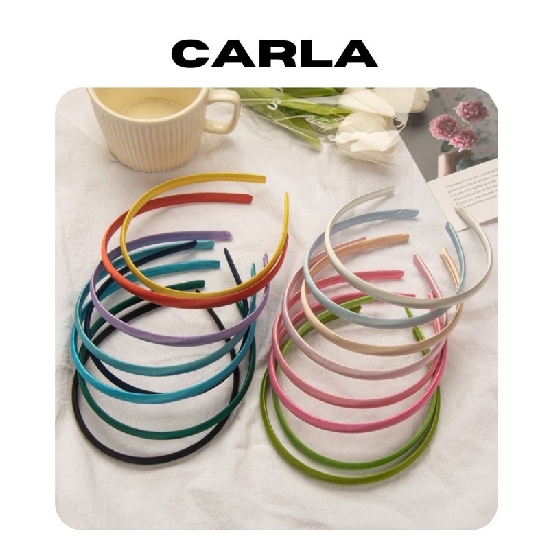 Bờm Tóc Carla Đủ Màu Trơn Băng Đô Trơn Bản Nhỏ Dễ Thương Đơn Giản