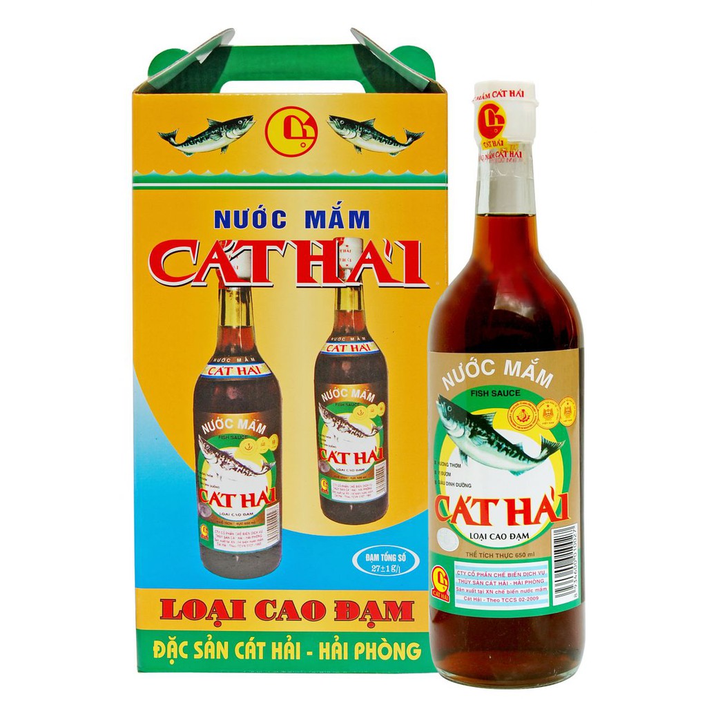 Nước Mắm Cát Hải Cao Đạm Chai thuỷ tinh 650ml