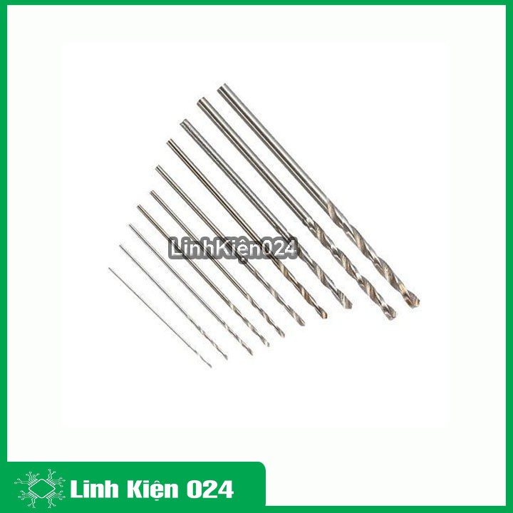 Bộ 11 Mũi Khoan Mini 0.5-0.6-0.7-0.8-0.9-1.0-1.2-1.5-2.0-3.0-5.0mm