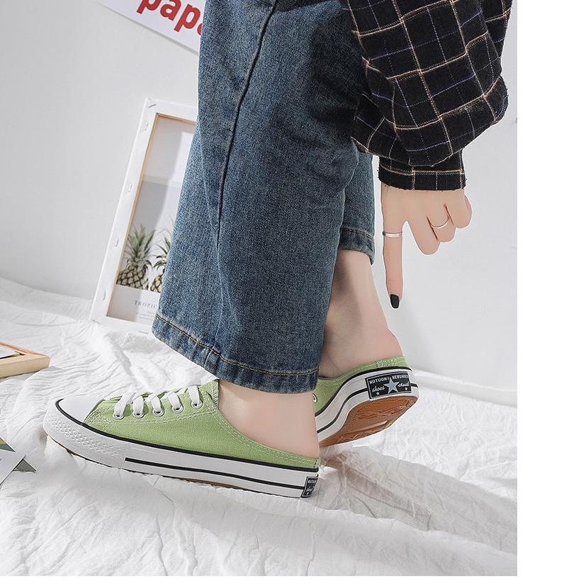 Sự Kiện (1.1) (LR 023)|Giày Lười Canvas Nữ Nhiều Màu Ennwen SH10