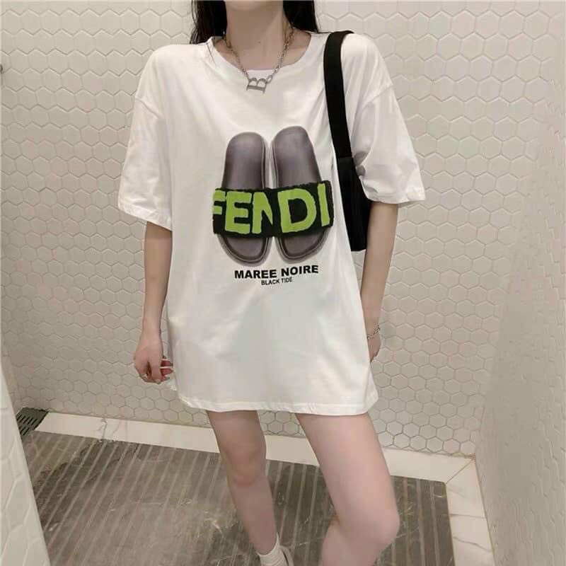 [ HÀNG HÓT] Áo Thun From rộng có in hình  đôi dép Fendi siêu hot hit trong năm 2022- ZADOLA FSHION