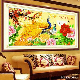 (ĐÃ ĐÍNH)Tranh đá Phu Thê Viên Mãn DF064