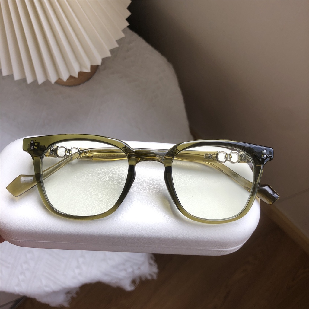 Mắt Kính Gọng Vuông Trong Suốt Chống Ánh Sáng Xanh Thời Trang Hàn Quốc
