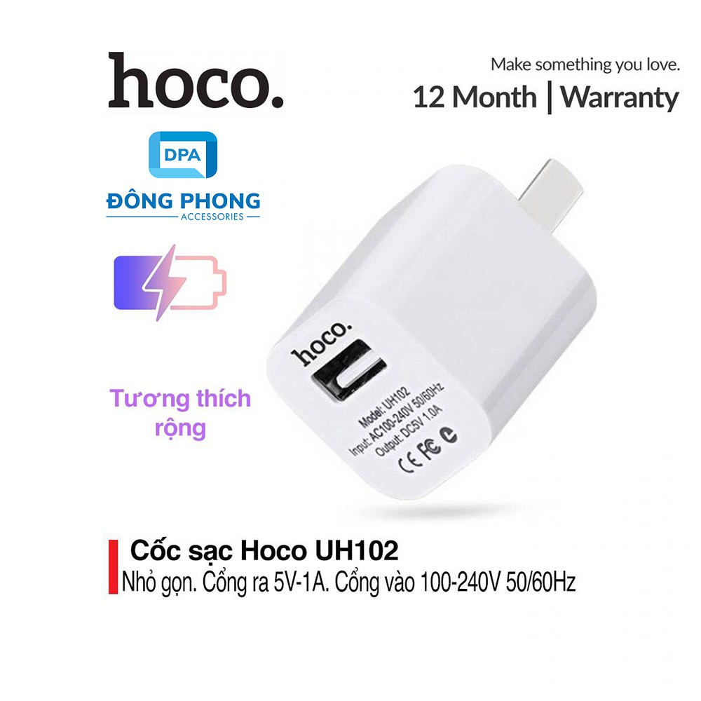 Củ Sạc Hoco 1A Chính Hãng Model Uh102 Bảo Hành 12 Tháng