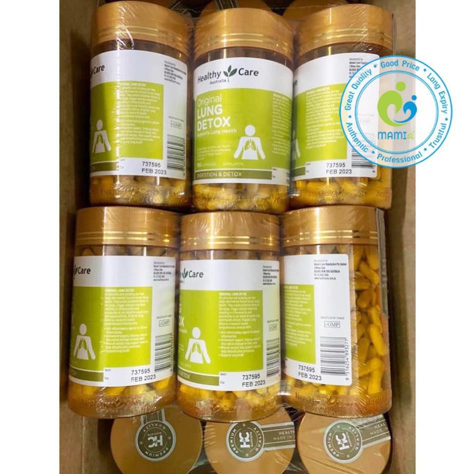 Viên uống bổ phổi  thanh lọc, giải độc phổi cho người lớn từ 18 tuổi Healthy Care Original Lung Detox, Úc