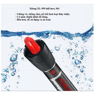 Sưởi bể cá bằng inox 304 Xilong Yuwang có chỉnh nhiệt