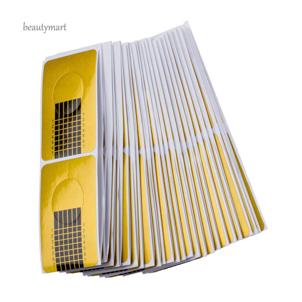[Hàng mới về] Set 100 miếng nối dài móng bằng nhựa acrylic vàng
