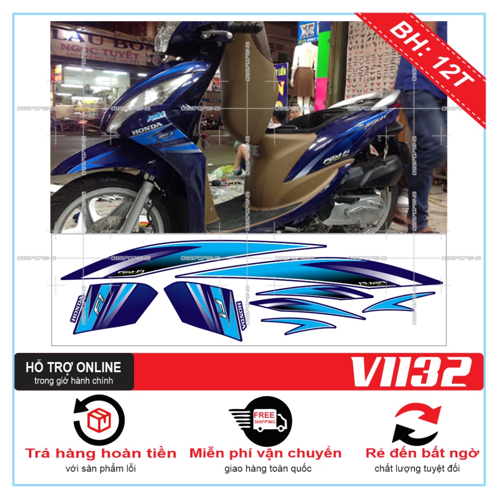 TEM XE VISION 2012 DÁN XE XANH -- SHIN DECAL 2