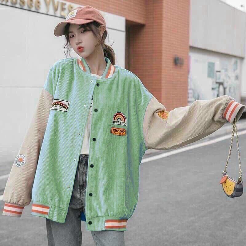 Áo khoác nữ 💞💯MẪU MỚI NHẤT💯💞bomber unisex chất nhung form rộng Theu DEEP AND PHONG | BigBuy360 - bigbuy360.vn