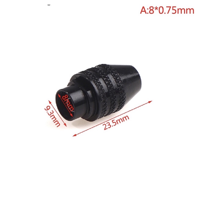 Đầu kẹp mũi khoan mài khắc mini M8 loại thông dụng đa năng cho máy khoan mài khắc , Dây Truyền Động :