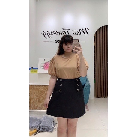 [Bigsize 55-100kg] Chân váy chữ A 6 nút Maii Thươngg Bigsize (Có Lót Quần) màu ĐEN, NÂU 60-100KG | BigBuy360 - bigbuy360.vn