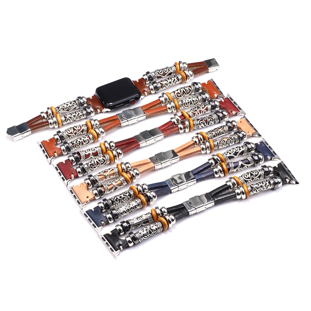 Dây đeo da pu kiểu vintage thích hợp cho đồng hồ thông minh Apple Watch 8 7 6 Se 5 4 3 2 1 38mm 40mm 42mm 44mm 41mm 45mm 49mm