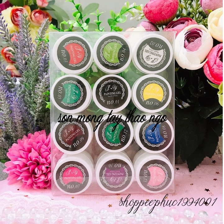 Gel vẽ nail , vẽ móng 12 màu siêu đặc