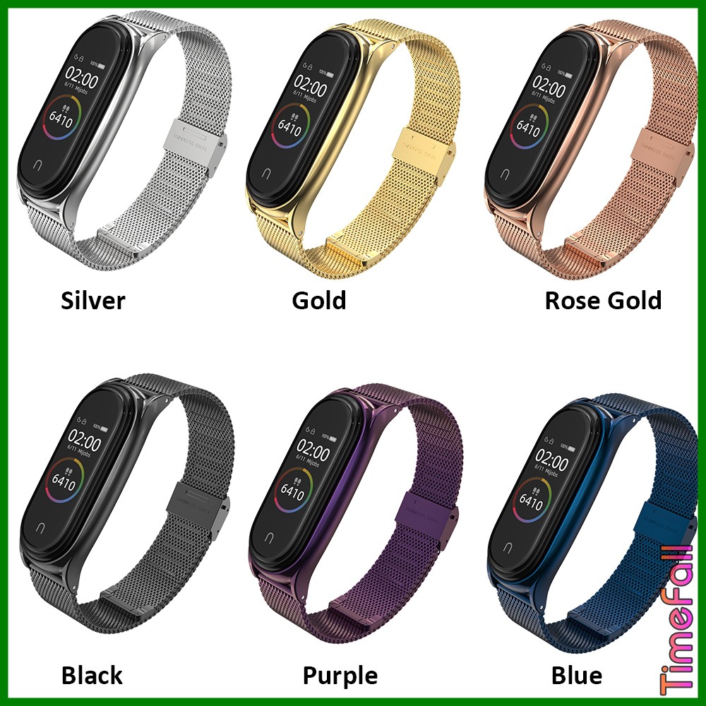 Dây đeo kim loại mắt lưới PLUS miband 4, miband 3 chính hãng MIJOBS, dây đeo kim loại thay thế mi band 4, mi band 3 PLUS