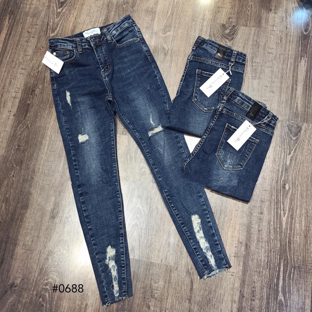 Quần jean nữ BIG SIZE dài 9 tấc rách kiểu đẹp dành cho người béo 3603 MLJ