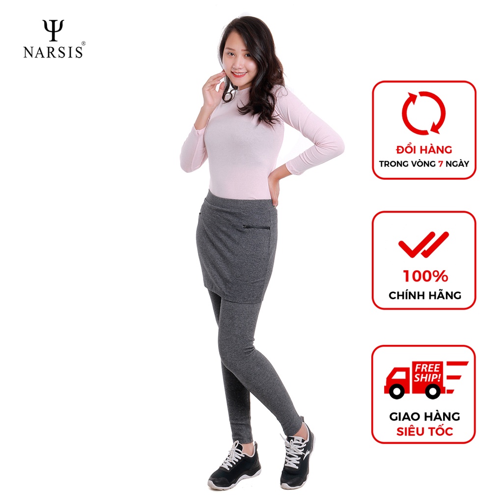 Quần váy nữ Narsis P6050 màu ghi đậm khóa kéo