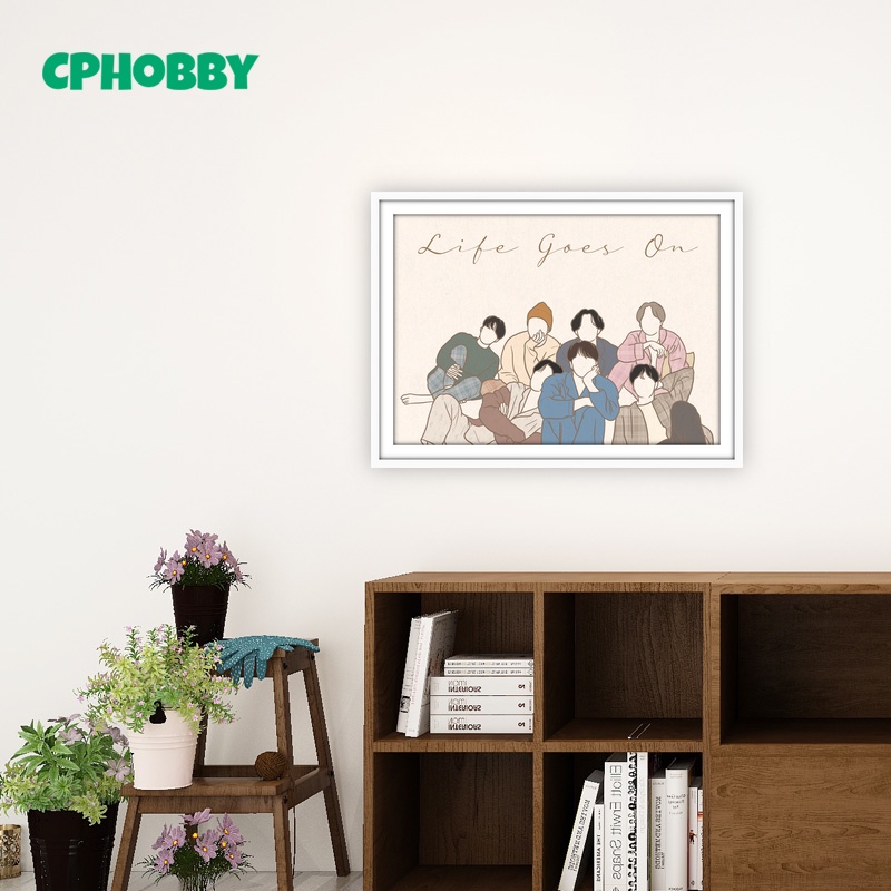 Set tranh đính đá hình nhóm nhạc nam thần tượng kpop trang trí nhà 5d DIY 40x30cm 50x40cm