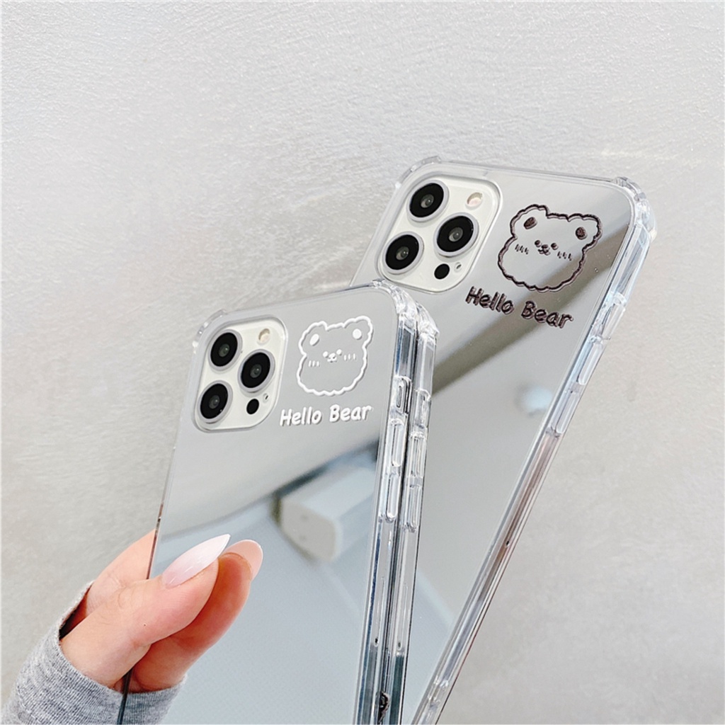 Ốp lưng gương chống sốc Bear cực xinh cho nhiều dòng máy của Iphone/samsung/oppo/realme/vivo/xiaomi