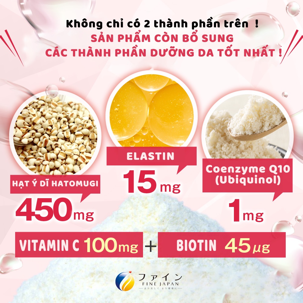 FINE JAPAN Hyaluron & Collagen +Q10, hỗ trợ chống oxy hóa, hạn chế lão hóa da, giúp mịn da 196g | BigBuy360 - bigbuy360.vn