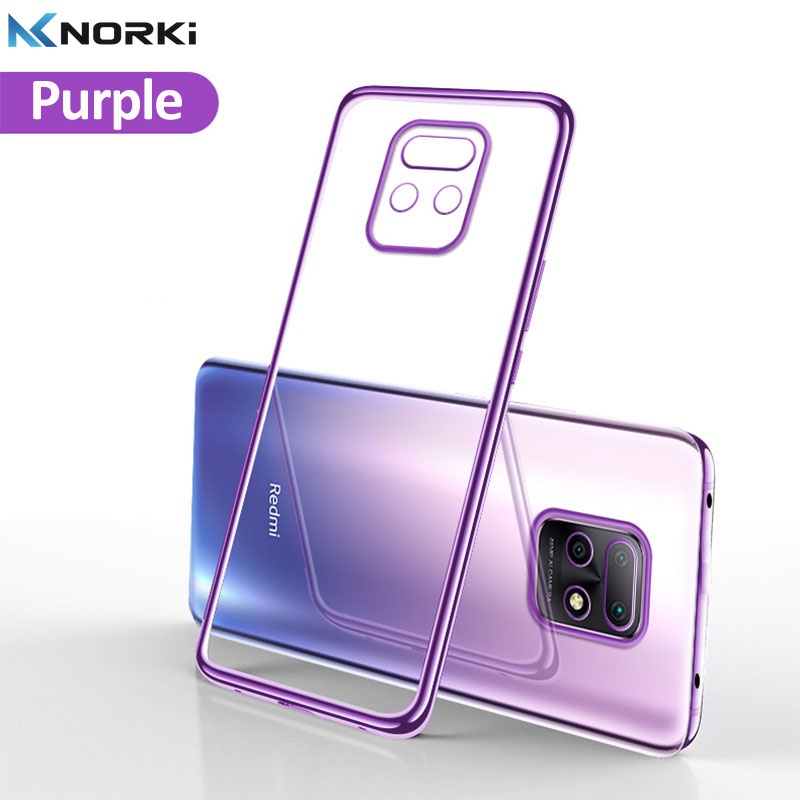 Ốp Điện Thoại Silicone Mềm Trong Suốt Viền Mạ Màu Cho Xiaomi Redmi Note 12 12Pro 9 9S 9Pro Max 8 8Pro