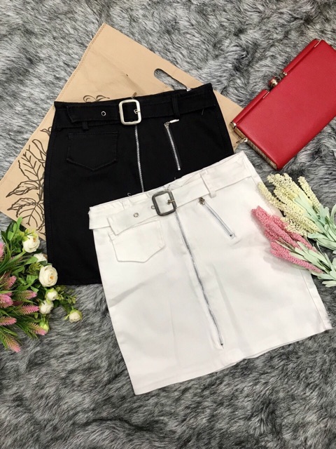 Chân váy kaki nữ 2 màu dây kéo có kèm belt chất vải cực đẹp | BigBuy360 - bigbuy360.vn