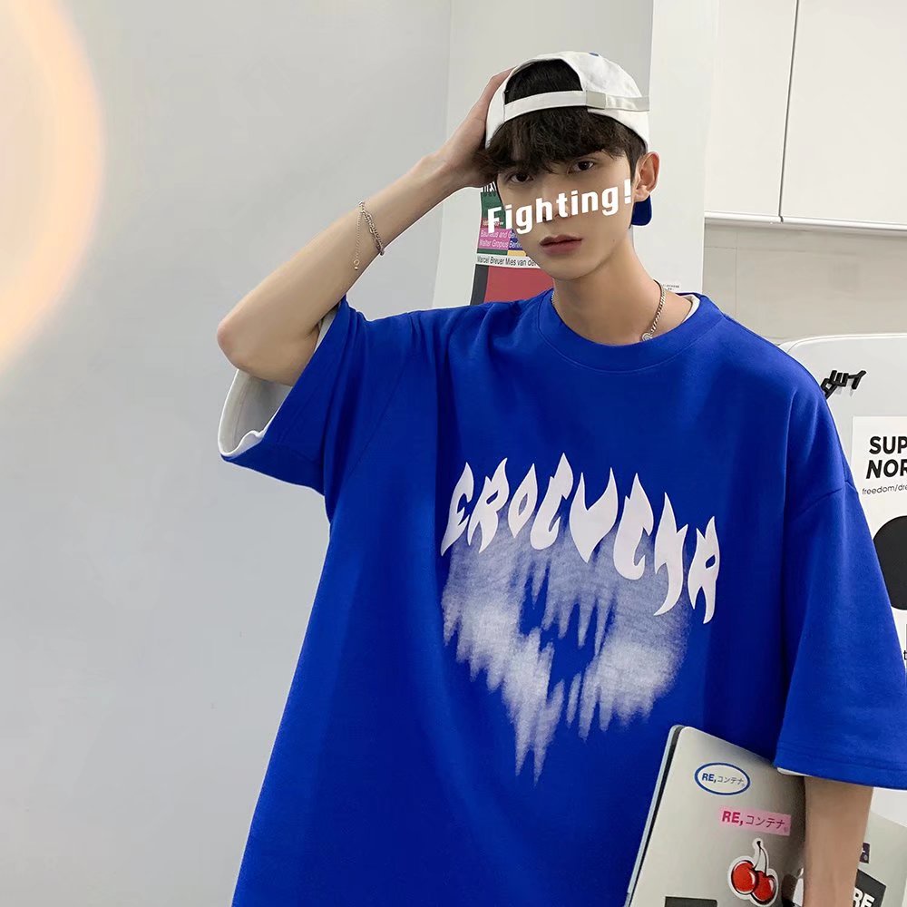 Áo Thun Tay Ngắn Dáng Rộng In Chữ Phong Cách Hip Hop Hồng Kông Thời Trang Mùa Hè Cá Tính Cho Nam