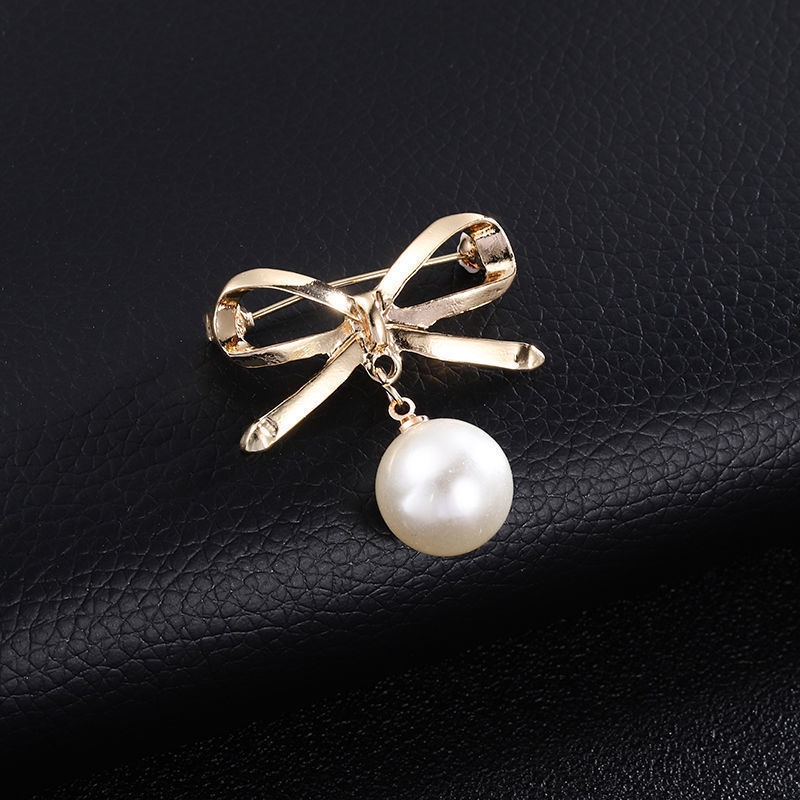 Ghim Cài Áo Đính Ngọc Trai Đơn Giản Chống Ánh Sáng Phong Cách Hàn Quốc