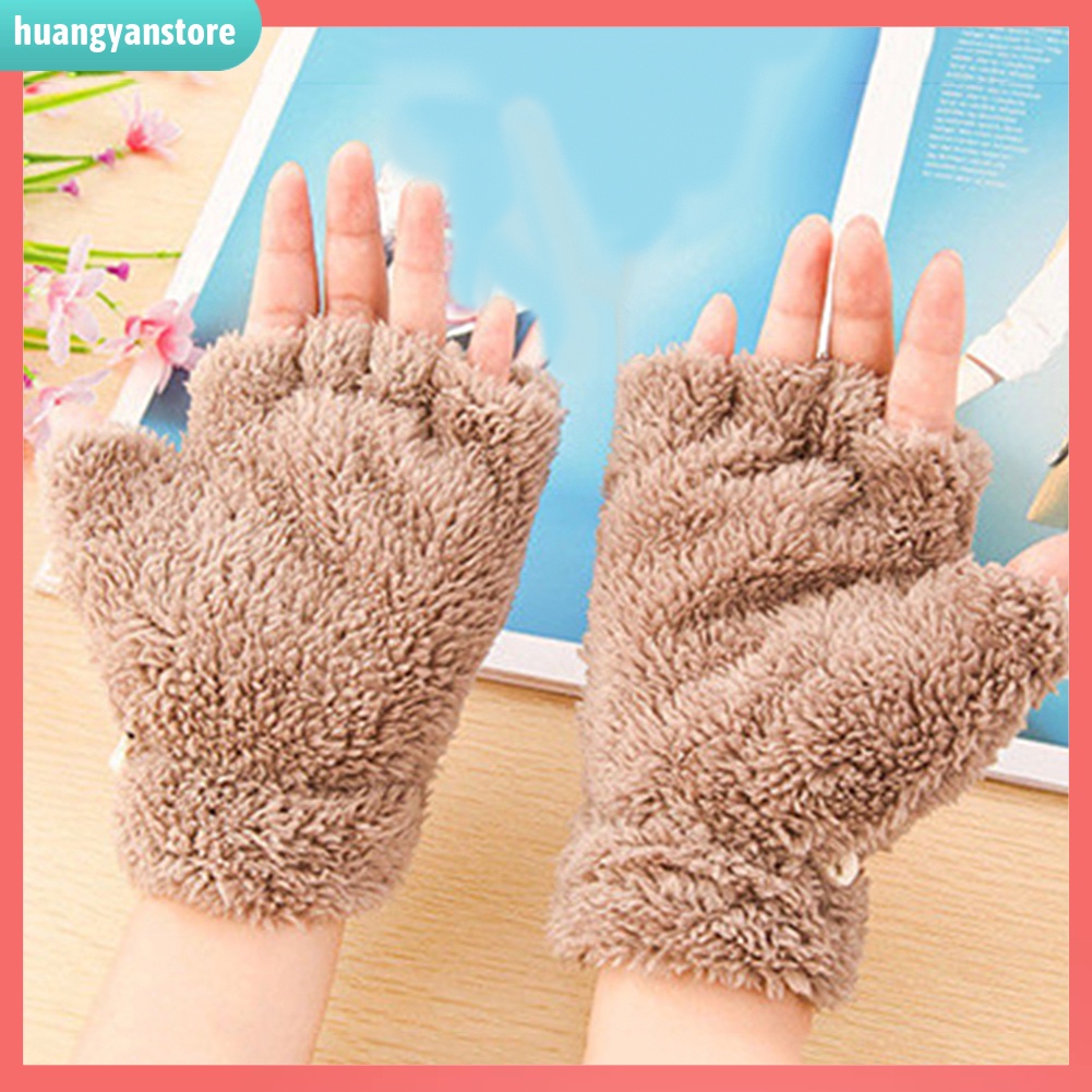 HY| Găng tay nửa ngón hình móng vuốt gấu đáng yêu cho nữ