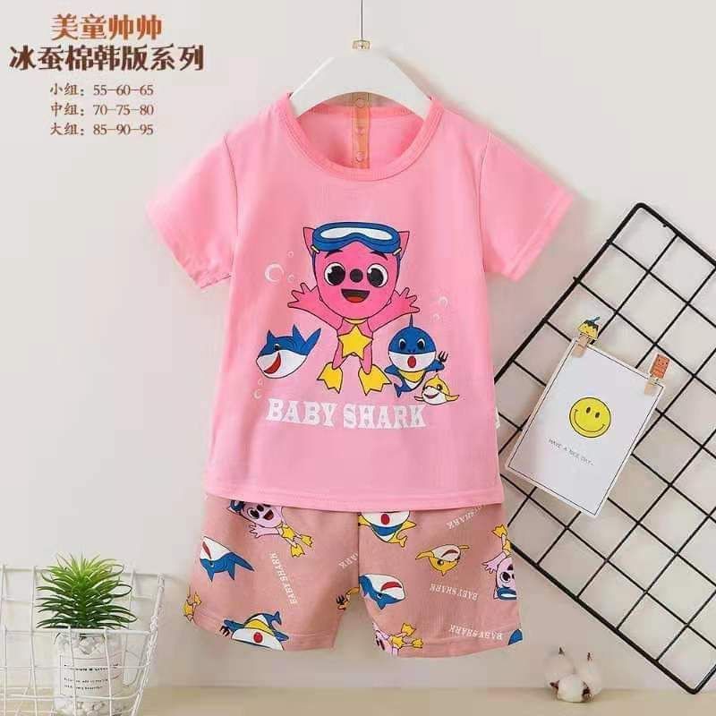 SZ 25-36kg Bộ quần áo trẻ em vải Cotton Hè Cộc Tay Bé Gái 25-36kg (7-10 tuổi) – Hàng QC Xuất Hàn