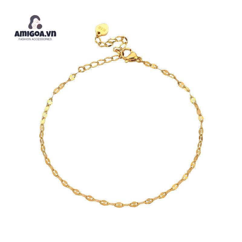 ✨✨Lắc Chân Bằng Thép Titan Mạ Vàng 18K Đơn Giản Không Phai Màu