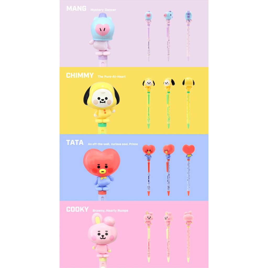 BÚT BI MỰC ĐEN BT21 ACTION PEN CHÍNH HÃNG TỪ WISDOM