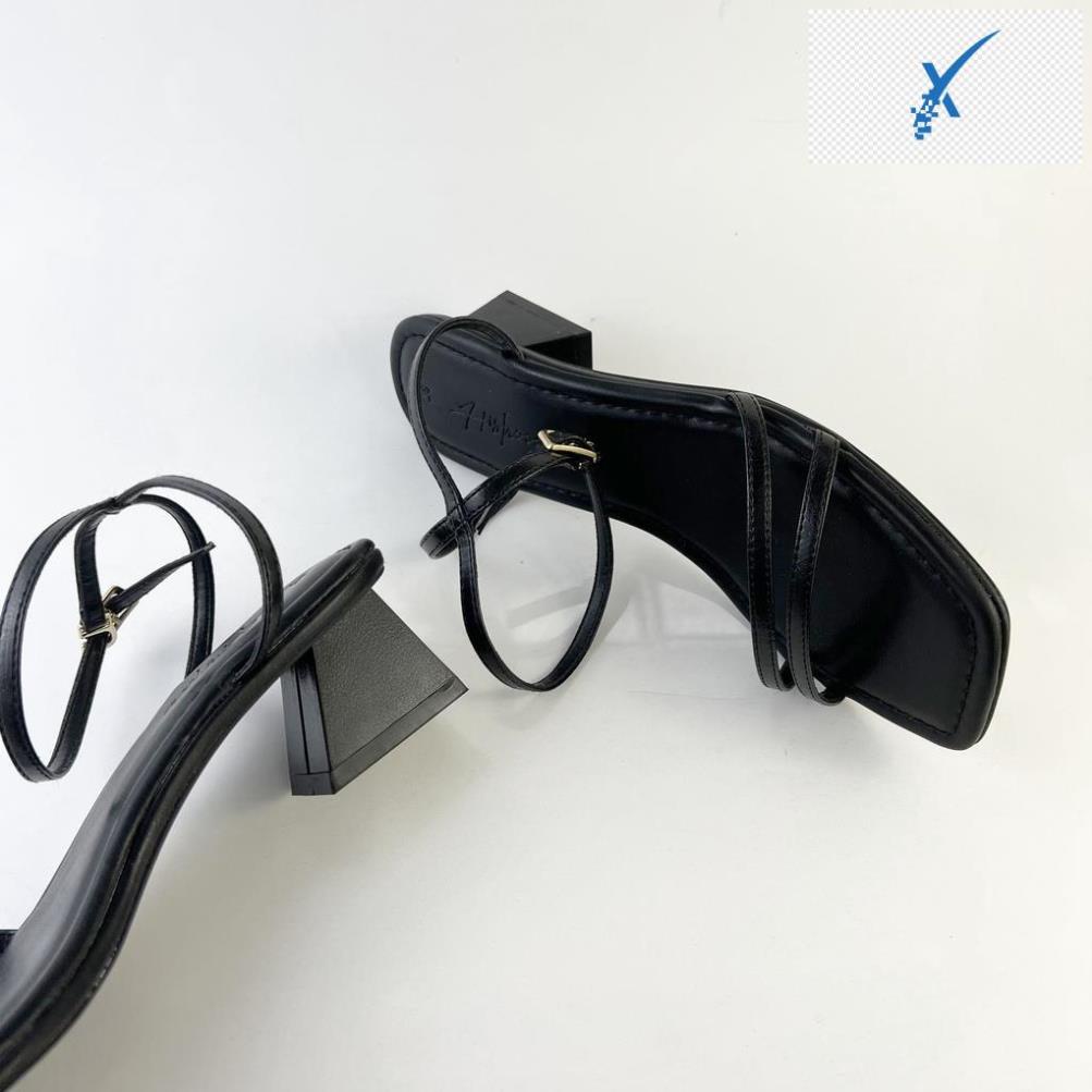 🖐️ Sandal cao gót nữ 3 phân quai mảnh gót mũi vuông thời trang HISHOO S143 🖐️